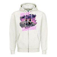 Oatmeal Heather hippie sabotage aesthetic style photo with text Zipper Hoodie - lanVoArt