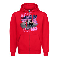 Red hippie sabotage aesthetic style photo with text Zipper Hoodie - lanVoArt
