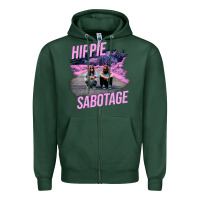 Sports Green hippie sabotage aesthetic style photo with text Zipper Hoodie - lanVoArt
