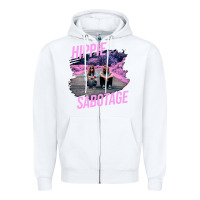 White hippie sabotage aesthetic style photo with text Zipper Hoodie - lanVoArt