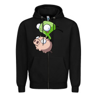 Black invader zim Zipper Hoodie - lanVoArt