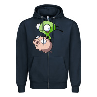 Navy invader zim Zipper Hoodie - lanVoArt