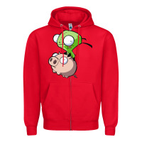 Red invader zim Zipper Hoodie - lanVoArt