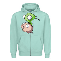 Seafoam invader zim Zipper Hoodie - lanVoArt