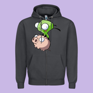 Invader Zim Zipper Hoodie Designed By Lanvoart