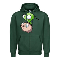 Sports Green invader zim Zipper Hoodie - lanVoArt