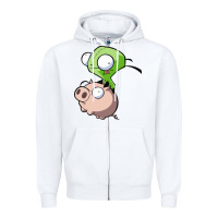White invader zim Zipper Hoodie - lanVoArt