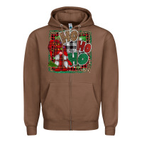 Chestnut Ho Ho Ho Gnomes Zipper Hoodie - CowhideDigitalArt