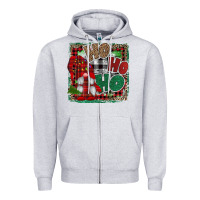 Heather Grey Ho Ho Ho Gnomes Zipper Hoodie - CowhideDigitalArt