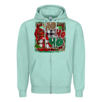 Seafoam Ho Ho Ho Gnomes Zipper Hoodie - CowhideDigitalArt