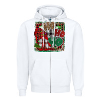 White Ho Ho Ho Gnomes Zipper Hoodie - CowhideDigitalArt