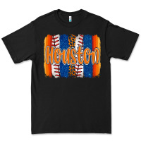 Black houston baseball team spirit brushstrokes Premium Tee - Artiststas
