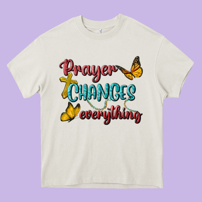 Prayer Changes Everything Heavy Core Tee Designed By Bundleandbundleshop
