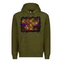 Army Green halloween pumpkin background Premium Hoodie - BundleAndBundleShop