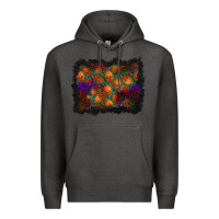 Charcoal Heather halloween pumpkin background Premium Hoodie - BundleAndBundleShop