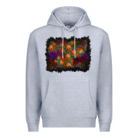 Heather Grey halloween pumpkin background Premium Hoodie - BundleAndBundleShop