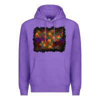 Purple halloween pumpkin background Premium Hoodie - BundleAndBundleShop