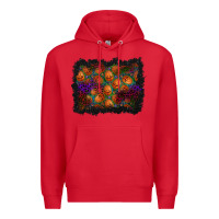 Red halloween pumpkin background Premium Hoodie - BundleAndBundleShop