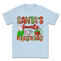 Dusty Blue Santa's Favorite Phlebotomist Classic Tee - texasbilliewilder