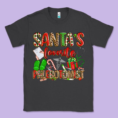 Santa's Favorite Phlebotomist Classic Tee Designed By Texasbilliewilder