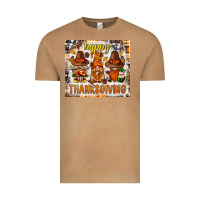 Vintage Camel Happy Thanksgiving gnomes Vintage Tee - NancyCooperArtShop
