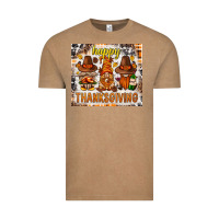 Vintage Coffee Happy Thanksgiving gnomes Vintage Tee - NancyCooperArtShop