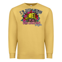 Antique Gold im just a woman who loves her firefighter Premium Sweatshirt - SublimationCraftShop