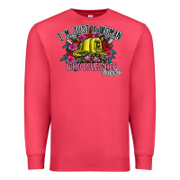 Cardinal im just a woman who loves her firefighter Premium Sweatshirt - SublimationCraftShop