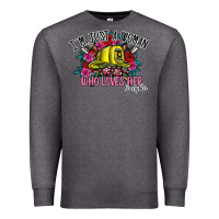 Charcoal Heather im just a woman who loves her firefighter Premium Sweatshirt - SublimationCraftShop