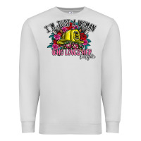 Dove Grey im just a woman who loves her firefighter Premium Sweatshirt - SublimationCraftShop