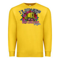 Lemon im just a woman who loves her firefighter Premium Sweatshirt - SublimationCraftShop