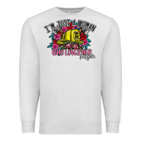 Oatmeal Heather im just a woman who loves her firefighter Premium Sweatshirt - SublimationCraftShop