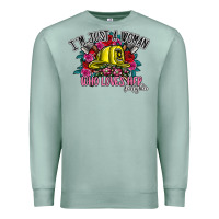 Seafoam im just a woman who loves her firefighter Premium Sweatshirt - SublimationCraftShop