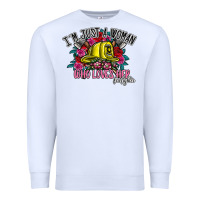 White im just a woman who loves her firefighter Premium Sweatshirt - SublimationCraftShop