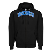Black wisconsin blue Zipper Hoodie - lanVoArt