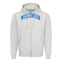 Dove Grey wisconsin blue Zipper Hoodie - lanVoArt