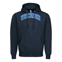 Navy wisconsin blue Zipper Hoodie - lanVoArt