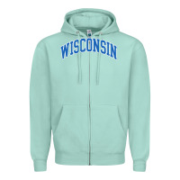 Seafoam wisconsin blue Zipper Hoodie - lanVoArt