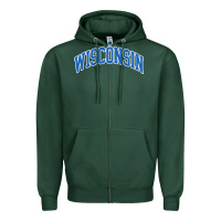 Sports Green wisconsin blue Zipper Hoodie - lanVoArt