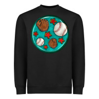Black baseball with sunflower round earrings Heavyweight Sweatshirt - BundleAndBundleShop