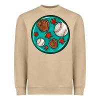 Mushroom baseball with sunflower round earrings Heavyweight Sweatshirt - BundleAndBundleShop