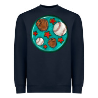 Navy baseball with sunflower round earrings Heavyweight Sweatshirt - BundleAndBundleShop