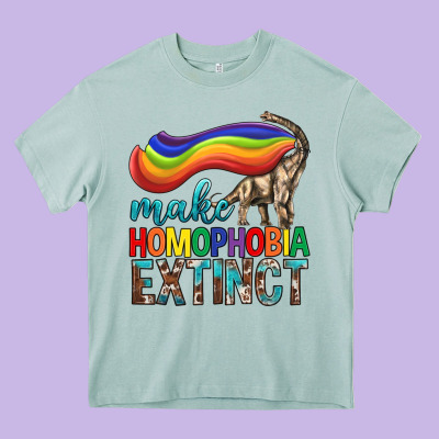 Lgbtq Make Homophobia Extinct Heavy Core Tee Designed By Bundleandbundleshop