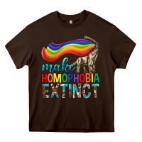 Chocolate Brown Lgbtq Make Homophobia Extinct Heavy Core Tee - BundleAndBundleShop
