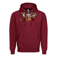 Burgundy Joy Longhorn Zipper Hoodie - CowhideDigitalArt
