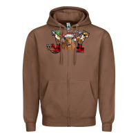 Chestnut Joy Longhorn Zipper Hoodie - CowhideDigitalArt