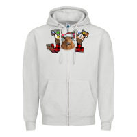 Dove Grey Joy Longhorn Zipper Hoodie - CowhideDigitalArt