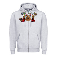 Heather Grey Joy Longhorn Zipper Hoodie - CowhideDigitalArt
