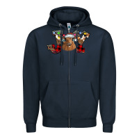 Navy Joy Longhorn Zipper Hoodie - CowhideDigitalArt