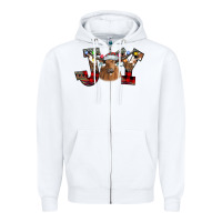 White Joy Longhorn Zipper Hoodie - CowhideDigitalArt